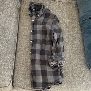 Vineyard Vines Boy’s Black and Gray Checkered Shirt